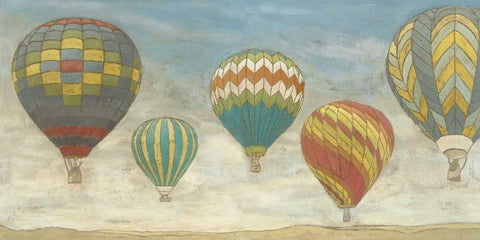 Up in the Air Panorama White Modern Wood Framed Art Print with Double Matting by Meagher, Megan