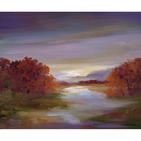 Light at Dusk II Black Modern Wood Framed Art Print with Double Matting by Finch, Sheila