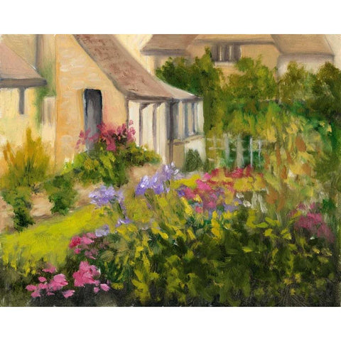 Cotswold Cottage II Black Modern Wood Framed Art Print with Double Matting by Weber, Mary Jean