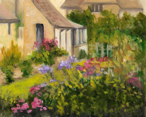 Cotswold Cottage II Black Ornate Wood Framed Art Print with Double Matting by Weber, Mary Jean