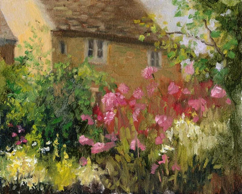 Cotswold Cottage IV Black Ornate Wood Framed Art Print with Double Matting by Weber, Mary Jean