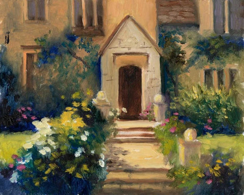 Cotswold Cottage VII Black Ornate Wood Framed Art Print with Double Matting by Weber, Mary Jean