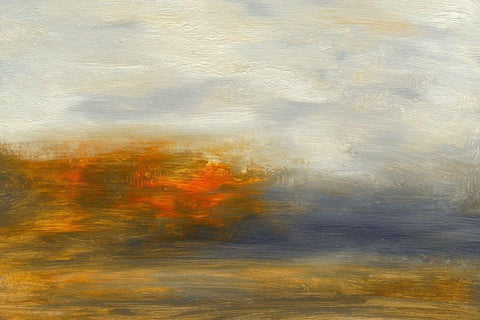Fiery I Black Ornate Wood Framed Art Print with Double Matting by Gordon, Sharon