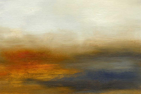 Fiery II White Modern Wood Framed Art Print with Double Matting by Gordan, Sharon