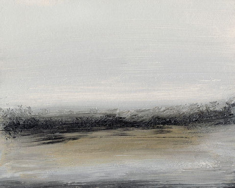 Mist I White Modern Wood Framed Art Print with Double Matting by Gordon, Sharon