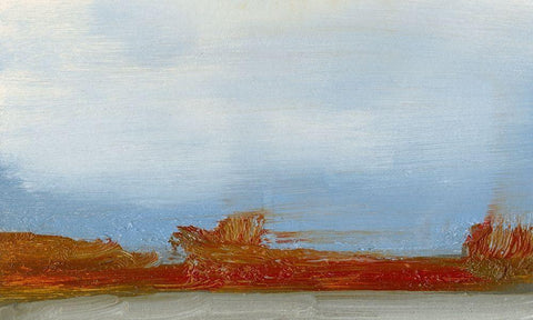 Red Horizon III White Modern Wood Framed Art Print with Double Matting by Gordon, Sharon