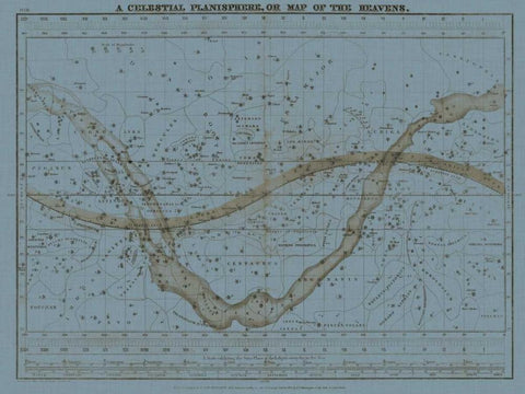 Celestial Planisphere Black Ornate Wood Framed Art Print with Double Matting by Evans, W.G.