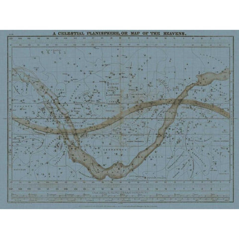 Celestial Planisphere Black Modern Wood Framed Art Print by Evans, W.G.