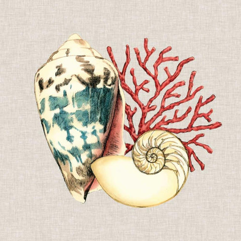 By the Seashore I White Modern Wood Framed Art Print by Meagher, Megan