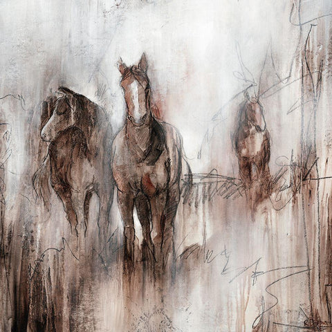 Grazing I White Modern Wood Framed Art Print by Drotar, Rikki