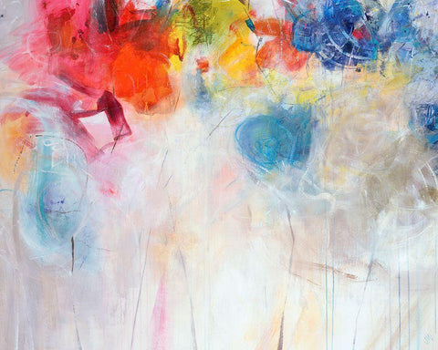 Happy White Modern Wood Framed Art Print with Double Matting by Maas, Jodi