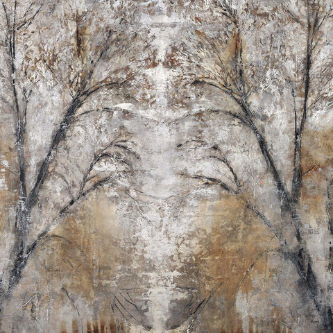 Silver Path Black Modern Wood Framed Art Print with Double Matting by Henry, Alexys