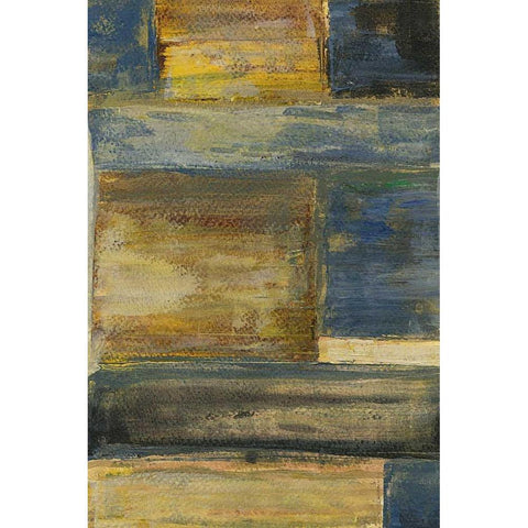 Madras II Black Modern Wood Framed Art Print with Double Matting by Weddell, Georgia