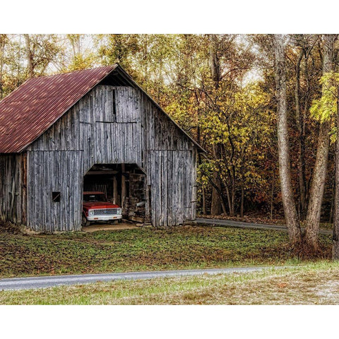 Parked Black Modern Wood Framed Art Print with Double Matting by Head, Danny