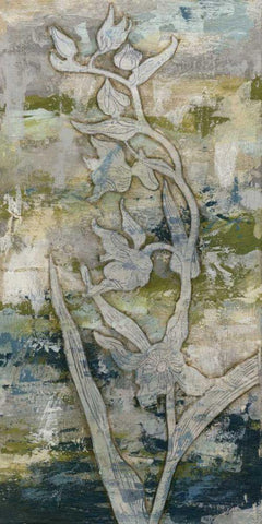 Gossamer Blooms II White Modern Wood Framed Art Print with Double Matting by Meagher, Megan