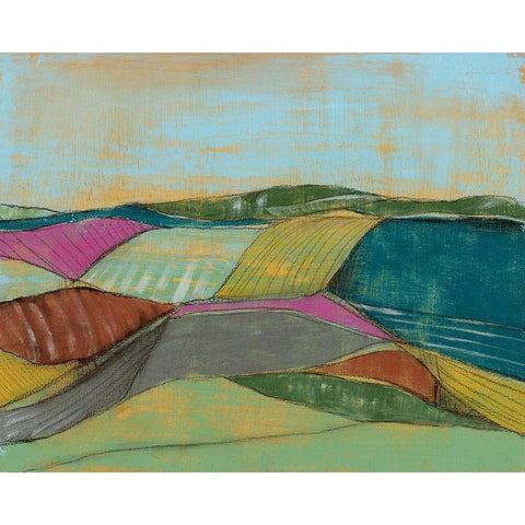 Colorfield II Black Modern Wood Framed Art Print with Double Matting by Goldberger, Jennifer