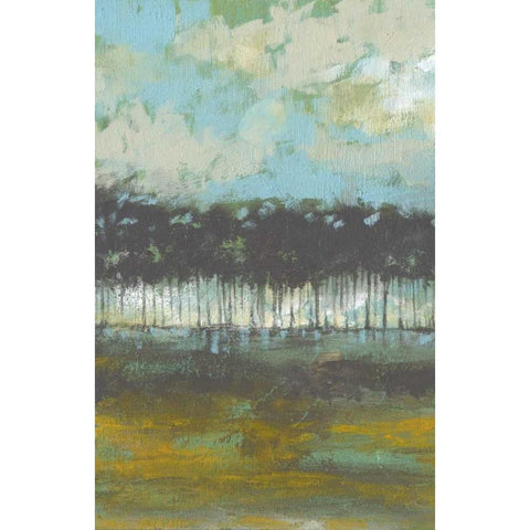 Golden Field I White Modern Wood Framed Art Print by Goldberger, Jennifer