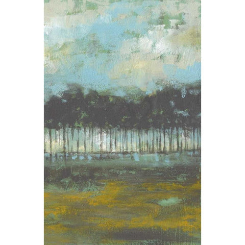 Golden Field II Black Modern Wood Framed Art Print with Double Matting by Goldberger, Jennifer