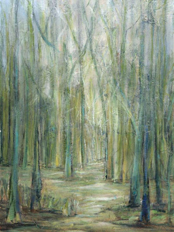 Crossroad I White Modern Wood Framed Art Print with Double Matting by Crawford, Beverly