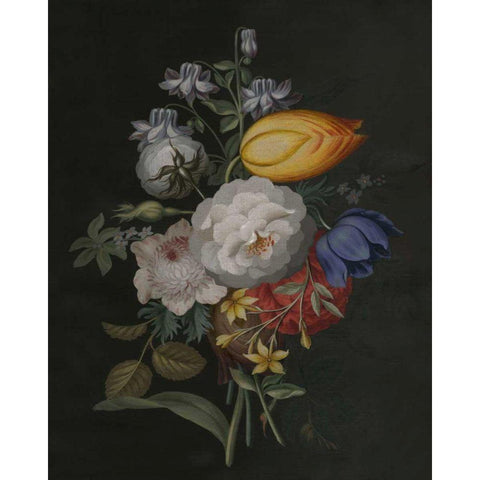 Dramatic Bouquet III Black Modern Wood Framed Art Print with Double Matting by Unknown