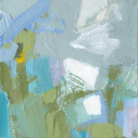 Little Stars White Modern Wood Framed Art Print with Double Matting by Long, Christina