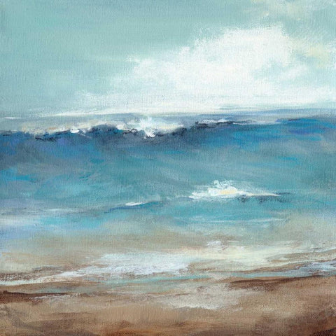 Seaside Black Modern Wood Framed Art Print with Double Matting by Long, Christina