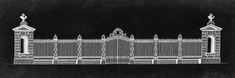 Graphic Palace Gate I Black Ornate Wood Framed Art Print with Double Matting by Gibbs, James