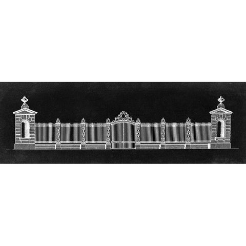 Graphic Palace Gate I Black Modern Wood Framed Art Print by Gibbs, James