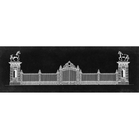 Graphic Palace Gate II White Modern Wood Framed Art Print by Gibbs, James