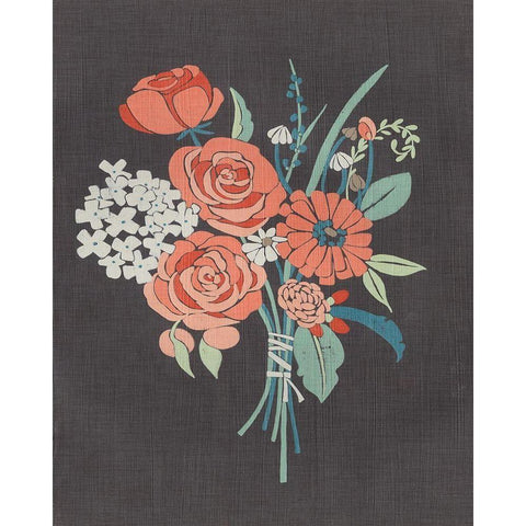 Coral Bouquet II Gold Ornate Wood Framed Art Print with Double Matting by Zarris, Chariklia