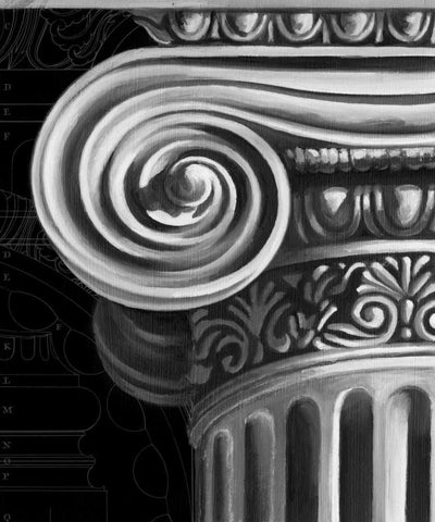 Ionic Capital Detail II White Modern Wood Framed Art Print with Double Matting by Harper, Ethan