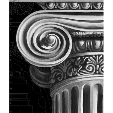Ionic Capital Detail II Black Modern Wood Framed Art Print by Harper, Ethan
