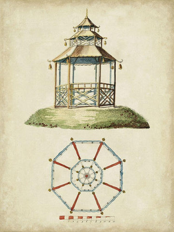 Garden Follies II Black Ornate Wood Framed Art Print with Double Matting by Vision Studio