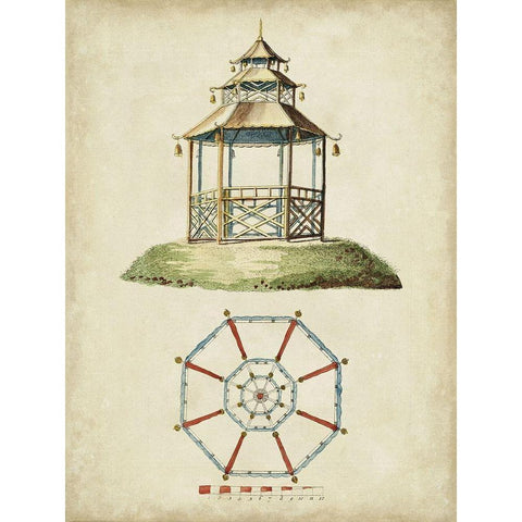 Garden Follies II Gold Ornate Wood Framed Art Print with Double Matting by Vision Studio