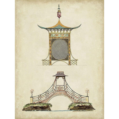 Garden Follies III Gold Ornate Wood Framed Art Print with Double Matting by Vision Studio