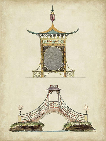 Garden Follies III Black Ornate Wood Framed Art Print with Double Matting by Vision Studio