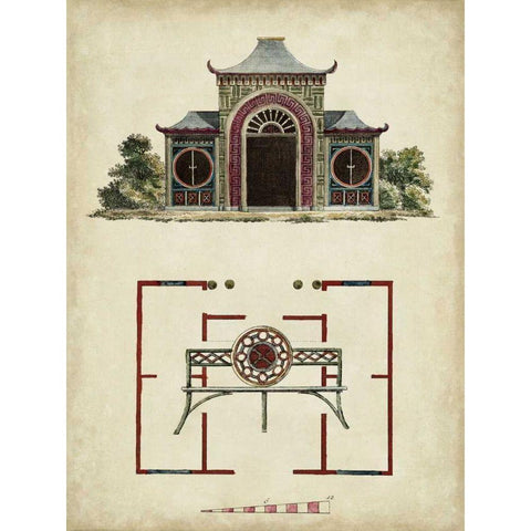 Garden Follies IV Black Modern Wood Framed Art Print by Vision Studio