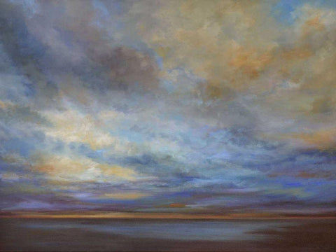 Coastal Clouds I White Modern Wood Framed Art Print with Double Matting by Finch, Sheila