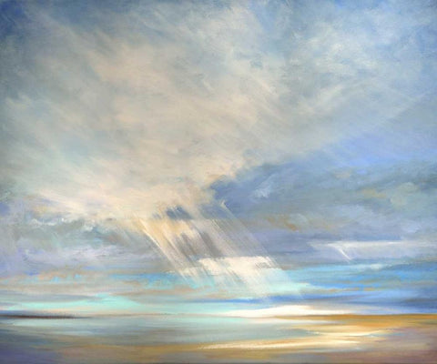 Heavenly Light II Black Ornate Wood Framed Art Print with Double Matting by Finch, Sheila