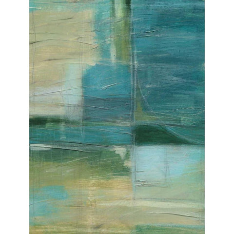 Emerald Reflections I Black Modern Wood Framed Art Print with Double Matting by Vess, June Erica