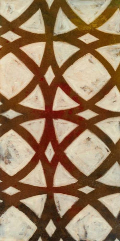 Circle Overlay II Black Ornate Wood Framed Art Print with Double Matting by Meagher, Megan