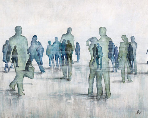 Coming Together Coming Apart White Modern Wood Framed Art Print with Double Matting by Douglass, Farrell