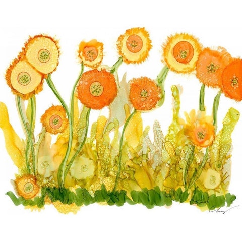 Sunlit Poppies II White Modern Wood Framed Art Print by Baynes, Cheryl