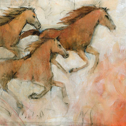 Horse Fresco II White Modern Wood Framed Art Print with Double Matting by OToole, Tim