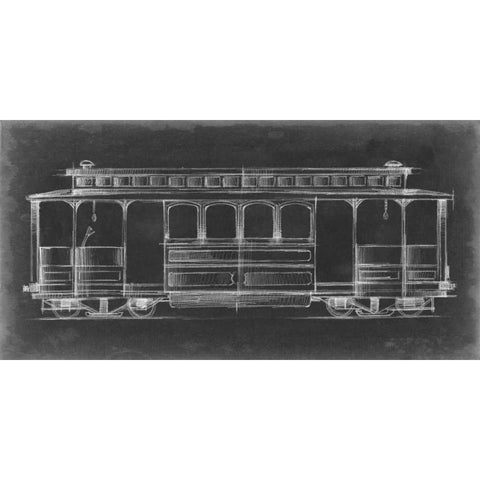 Vintage Streetcar III Black Modern Wood Framed Art Print by Harper, Ethan