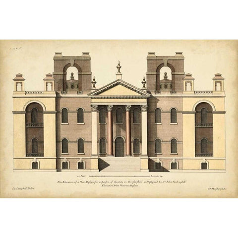 Elevation for a New Design II White Modern Wood Framed Art Print by Campbell