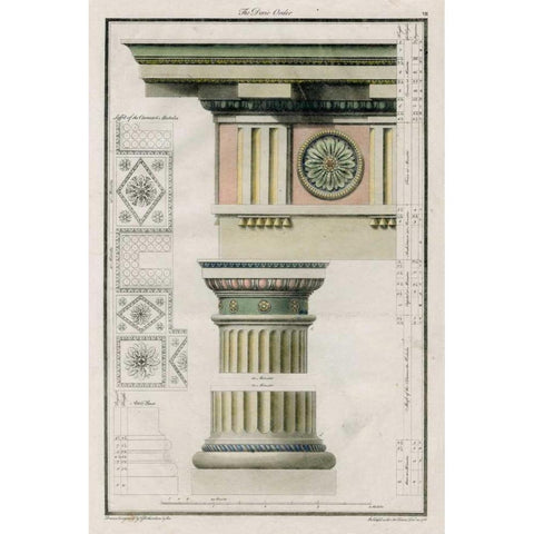 The Doric Order White Modern Wood Framed Art Print by Richardson