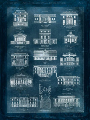 Maisons a Paris White Modern Wood Framed Art Print with Double Matting by Schoy