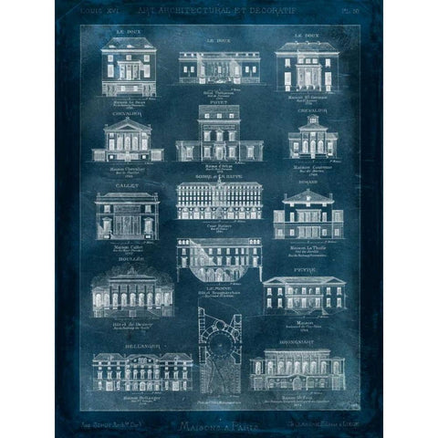 Maisons a Paris Black Modern Wood Framed Art Print by Schoy