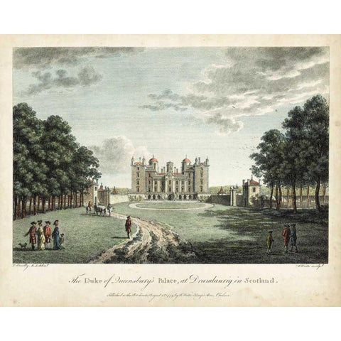 Watts Views I Gold Ornate Wood Framed Art Print with Double Matting by Watts, W.